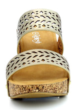 Refresh Footwear Women's Slip On Laser Cut Platform Sandal