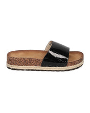 Women Patent Footbed Sandal - Reptile Slide - Molded Footbed Slipper - GH93 By Nature Breeze