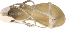 Anna by Anna Shoes Women's Kaycee-5 Braided Leatherette Flat Sandal