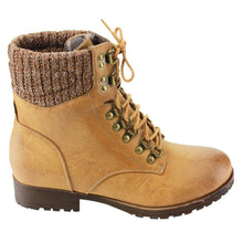 Refresh AD21 Women's Lace Up Sweater Collar Ankle Combat Booties