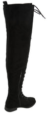 Top Moda Women's Lace Up Front Over The Knee Thigh High Flat Heel Boot