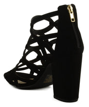 Women's Delicious Review Back Zip Block Heeled Sandal