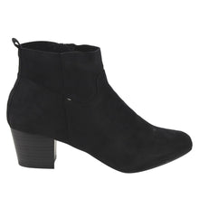 Breckelles GK54 Women Faux Suede Round Toe Chunky Heel Ankle Bootie