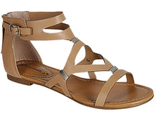 Breckelle's Women's Cutout Gladiator Grommet Strappy Flat Sandal