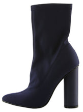 Cape Robbin Women's Pointy Toe Lycra Elastic Pull on Ankle Bootie Heel Boot