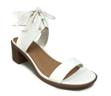City Classified Women's Dress Sandal Chunky Heel Over Toe & Ankle Wrap Tie Front Strap