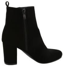 Top Moda Women's Exposed Zipper Block Heel Round Toe Ankle Bootie