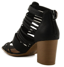 Women's Delicious Desert Strap Bound Block Heel w/ Back Zipper