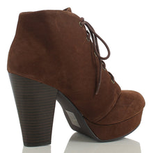 Soda Women's Agenda Ankle Lace Up Platform Chunky Heel Ankle Bootie, Camel, 8 M US