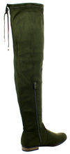 Refresh Footwear Women's Over the Knee Drawstring Round Toe Flat Boot