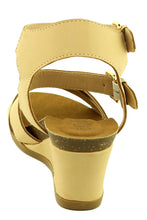 Refresh Footwear Women's Double Buckle Strappy Crisscross Wedge Sandal