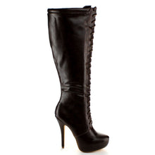 Nature Breeze Amber-04 Women's High Platform Stiletto Heel Lace Up Boot