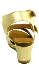Refresh Footwear Women's Double Buckle Strappy Crisscross Wedge Sandal