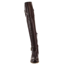 NATURE BREEZE FE58 Women's Buckle Strap Ribbed Over The Knee Riding Boots