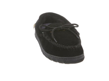 RJ's Fuzzies Womens Leather Moccasins Slippers (Black, 5)