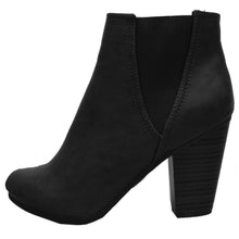 Breckelle's Women's Elastic Panel Inner Zip Chunky Heel Bootie