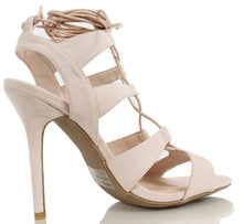 Wild Diva Women's Adele 236 Gladiator Lace Up Open Toe Strappy Ankle Wrap High Heel Pump