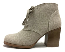 Delicious by Soda Women's Ripley Sueded Lace Up Chunky Stacked Heel Ankle Bootie