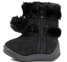 Kali Footwear Little Girl's Zello Glitter Pom Pom Boots