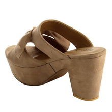 Nature Breeze Women's Knot Peep Toe Platform Chunky Stacked Heel Mule Sandal