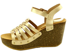 Refresh Footwear Strappy Studded Wedge Platform Sandal