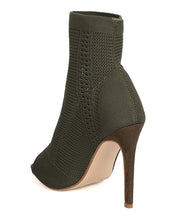 Cape Robbin GK04 Women Knitted Peep Toe Stiletto Sock Bootie