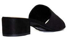 City Classified Women's Open Toe Chunky Heel Suede Slide Sandals Shoes