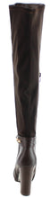 Refresh Footwear Women's Over the Knee Buckle Chunky Stacked Heel Dress Boot