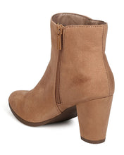 Breckelles GA93 Women Faux Suede Pointy Toe Chunky Heel Bootie