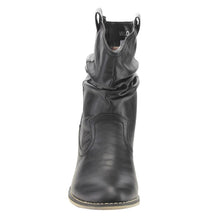 Refresh AD43 Women's Western Cowgirl Pull On Block Heel Slouchy Ankle Booties
