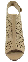 Delicious Women's Laser Cut Slingback Peep Toe Bootie