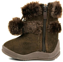 Kali Footwear Little Girl's Zello Glitter Pom Pom Boots