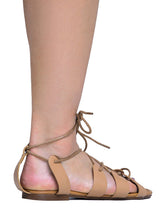 Lace Up Ankle Tie Flat Gladiator Sandal