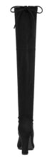 Forever Link Women's Stacked Chunky Heel Stretch Thigh High Pull On Boot