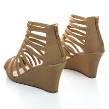 Top Moda Women's Gladiator Inspired Bird Cage Wedge