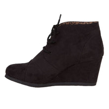City Classified Women's Lace Up Wedge High Heel Bootie Boots REX-S