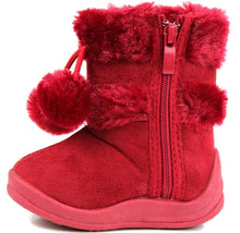 Kali Footwear Little Girl's Zello Glitter Pom Pom Boots