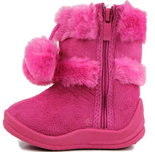 Kali Footwear Little Girl's Zello Glitter Pom Pom Boots