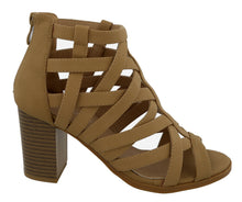 Top Moda Women's Laser Cutout Open Toe Chunky Stacked Heel Ankle Bootie