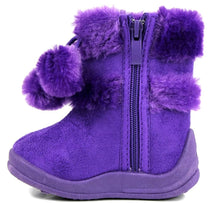 Kali Footwear Little Girl's Zello Glitter Pom Pom Boots