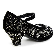 Dana-53k Little Girl Mid Heel Rhinestone Pretty Sandal Dress Shoes