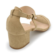 Nature Breeze - Women's T-strap Cutout Side Block Heel Dress Sandals, Trendy Shoes 4 Her