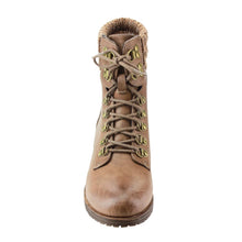 Refresh AD21 Women's Lace Up Sweater Collar Ankle Combat Booties