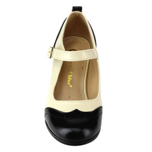 Chase & Chloe Dora-2 Women's Round Toe Two Tone Mary Jane Pumps