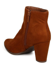 Breckelles GA93 Women Faux Suede Pointy Toe Chunky Heel Bootie