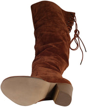 Women's Over the Knee Thigh High Suede Chunky Heel Boot