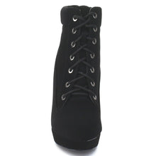 Top Moda POLISH-47 Women's Lace Up High Heel Platform Ankle Booties
