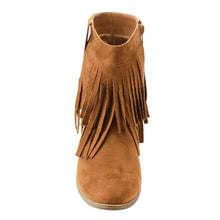Refresh AD15 Women's Fringe Hidden Wedge Heel Side Zipper Ankle Booties