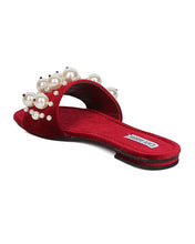 Women Velvet Faux Pearl Sandal - Casual, Dressy, Trendy - Pearl Slide - GH30 By Cape Robbin