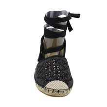 Betani Womens Canvas D'orsay Espadrille Casual Music Festival Everday Ankle Wrap Flat Sandals